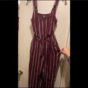 Maroon Striped Romper